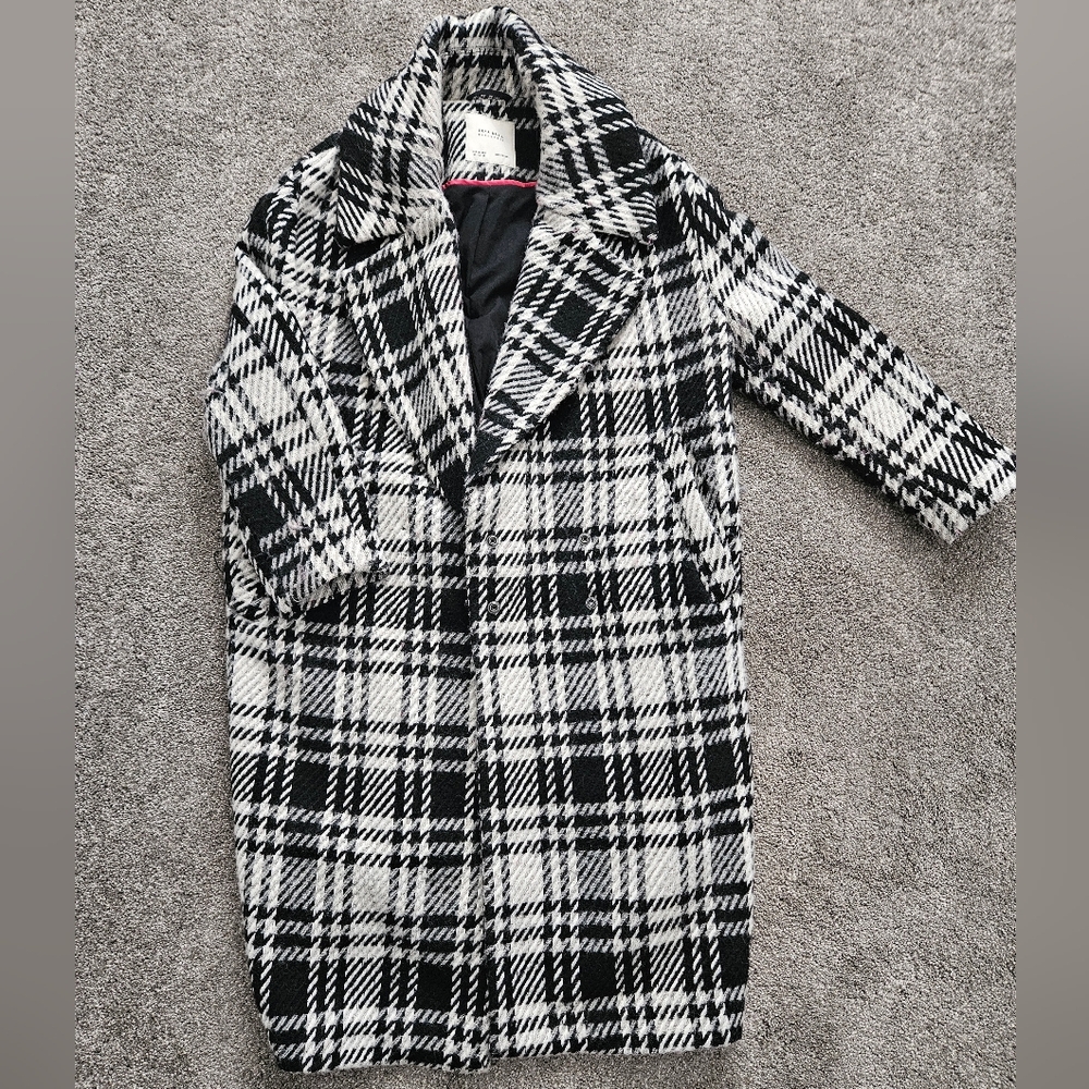 Zara long houndstooth coat